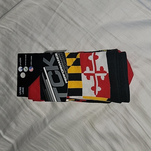 TCK PERFORMANCE Maryland Flag Socks Large - Picture 2 of 4